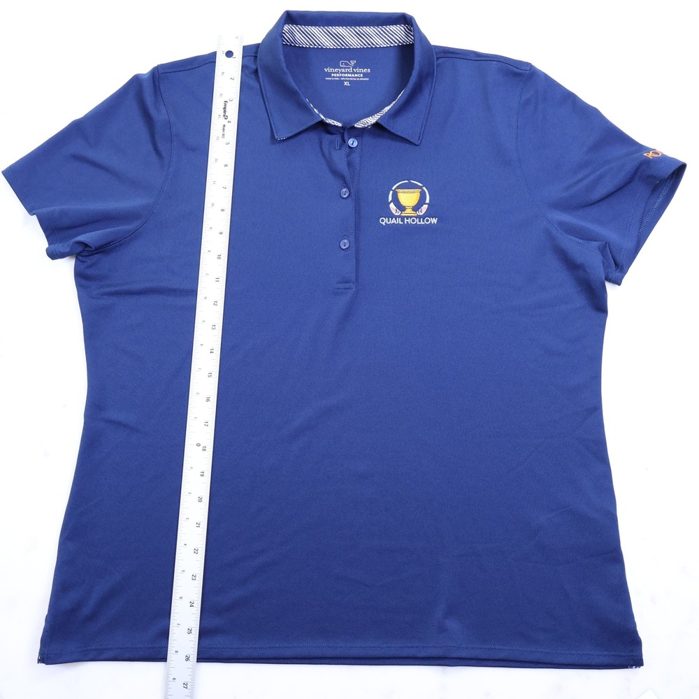 Vineyard Vines Performance Polo Shirt‎ Womens XL Blue Quail Hollow Golf - Picture 4 of 10